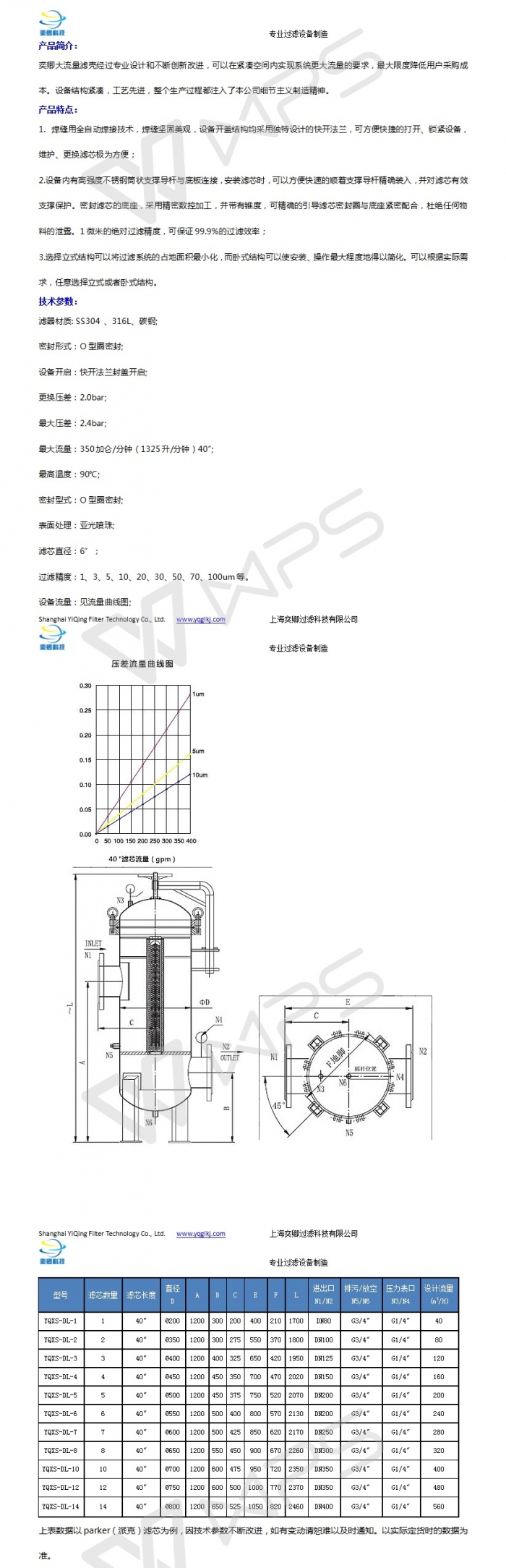 立式大通量精密滤芯过滤器